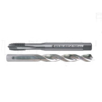 Gépi menetfúró 1500 HSSCo5 M10 + csigafúró HSS köszörült - 8,50 mm